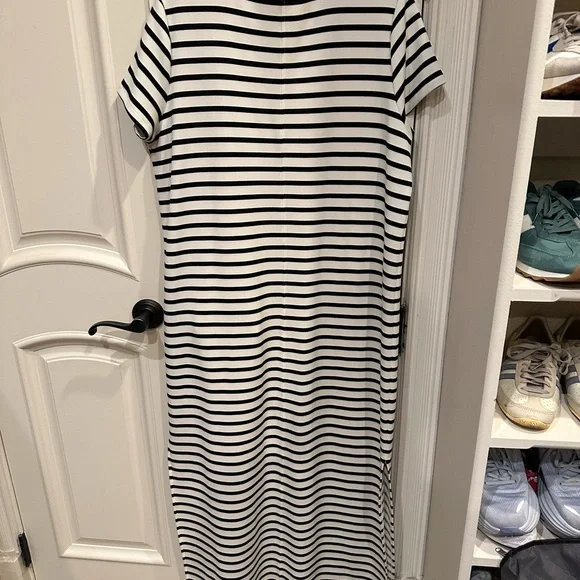 SPANX Black and White Striped Midi Dress - Picture 2 of 9